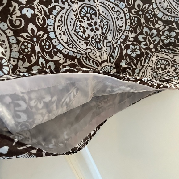 Ann Taylor Brown & White Patterned Elegant Lined Skirt women’s size 4 - Picture 6 of 14